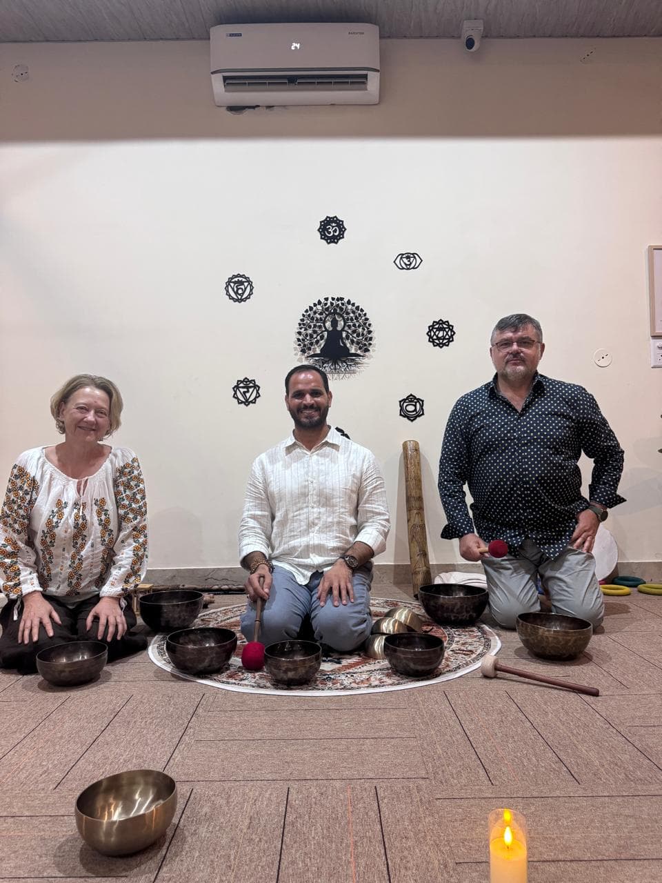 Joyful harmony and sacred bowl celebration